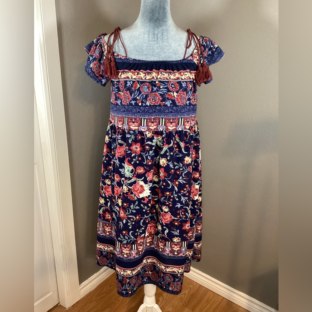 Knox Rose Blue Boho Floral Dress Size S
